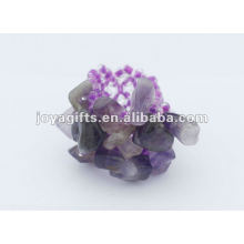 Amethyst Chip stone Stretch Seed Glass beads Ring